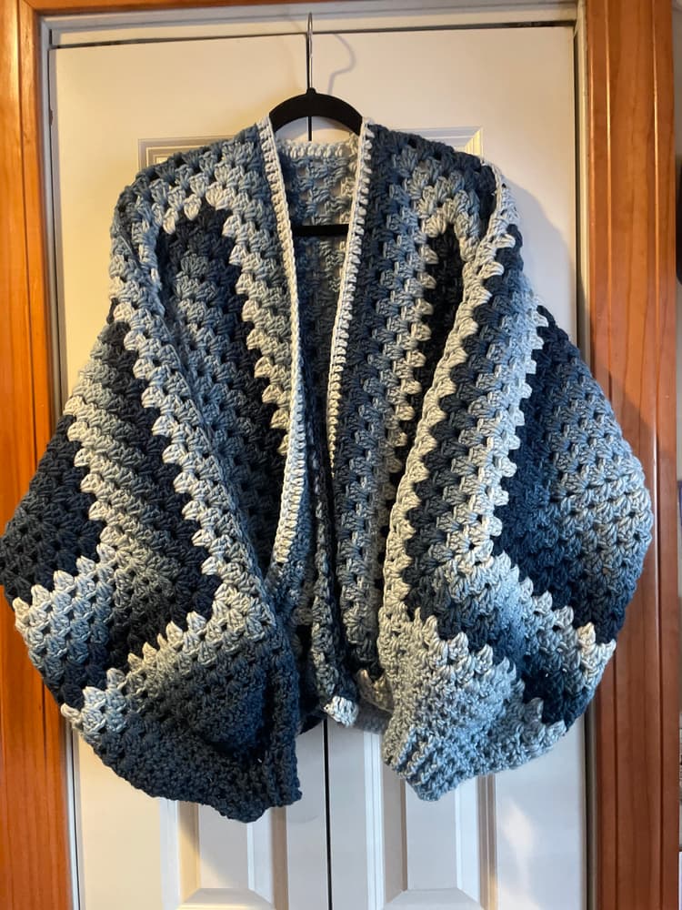 Handmade crochet item showing stitch texture and colorwork