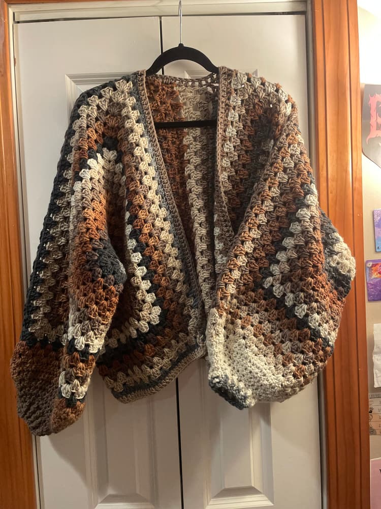 Custom crochet creation with careful finishing details