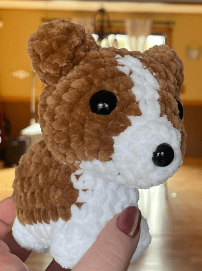 Custom crochet stuffed animal in pastel yarn